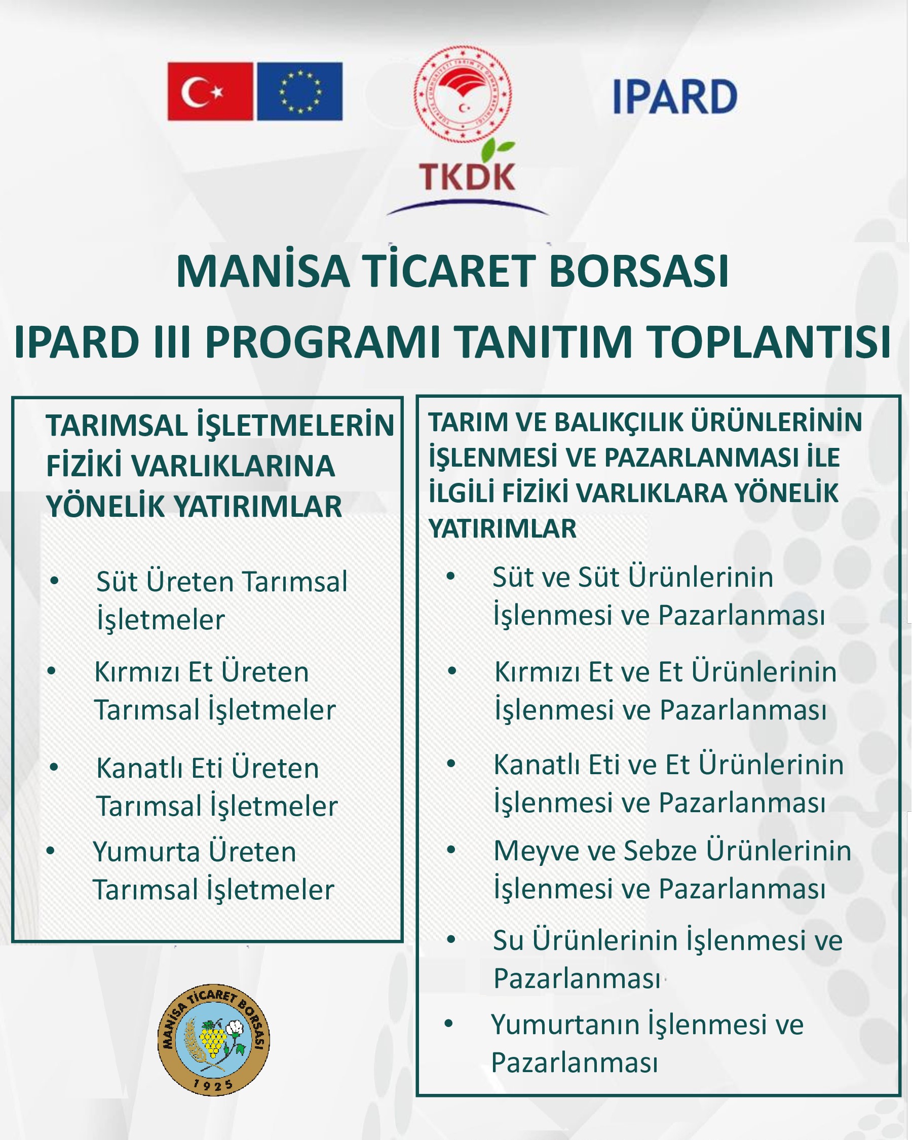IPARD 3 PROGRAMI TANITIM VE BİLGİLENDİRME TOPLANTISI