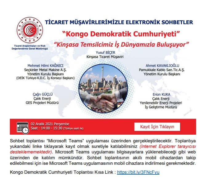 Ticaret Mavirleri ile e-sohbetler: Zambiya/ Kongo Demokratik Cumhuriyeti 