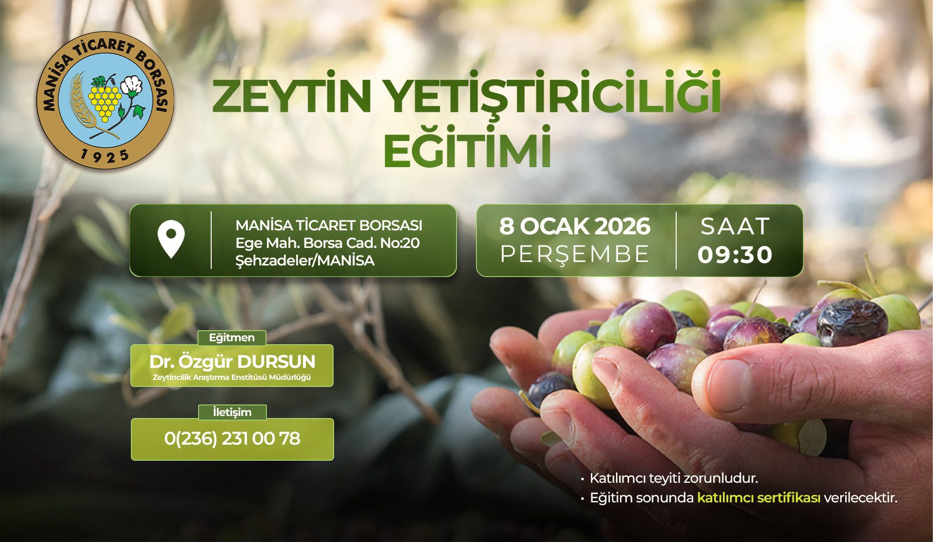 Zeytin Yeti�tiricili�i E�itimi